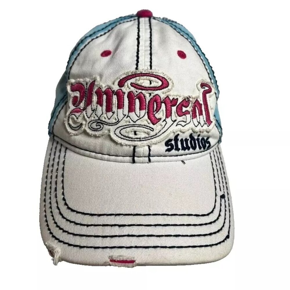 Universal Studio Y2K Trucker Hat Cap Patch‎ VTG Contrast Stitch Planet Hollywood